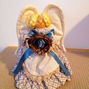 Vintage 1981 Handmade Primitive Angel Tree Topper